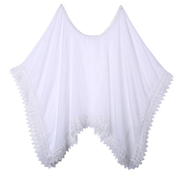 New! White Poncho Cover-Up - Picture 3 of 8